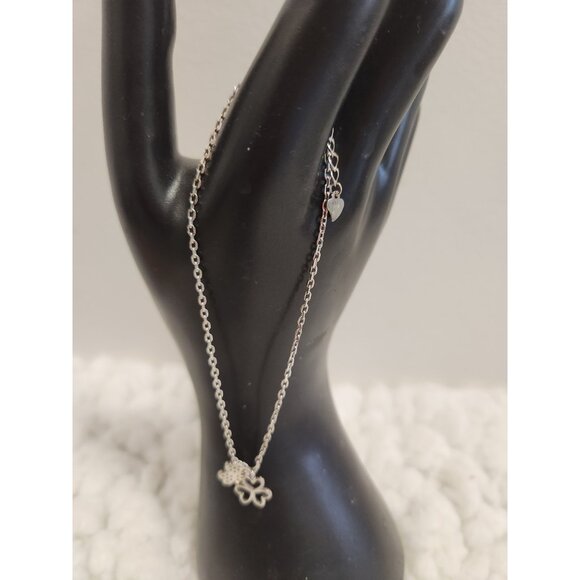 Ankle Bracelet Silver Three Leaf Clover - Picture 4 of 10